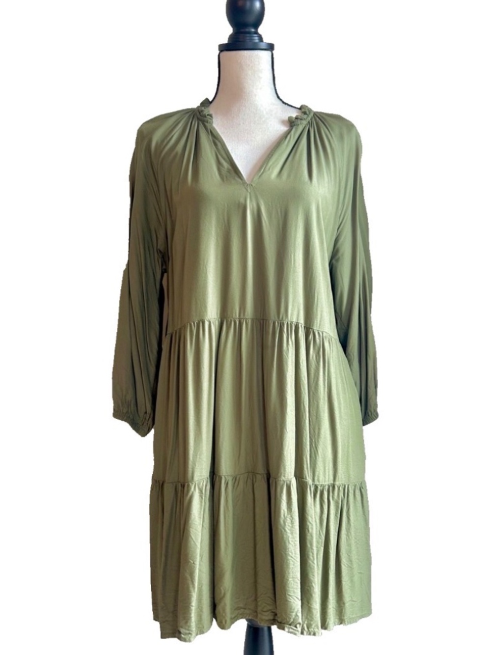 THE DROP by @caralynmirand | Tiered Ruffle Neck Mini Dress